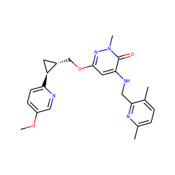 COc1ccc([C@H]2C[C@@H]2COc2cc(NCc3nc(C)ccc3C)c(=O)n(C)n2)nc1 ZINC000218538212