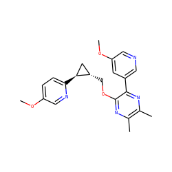 COc1ccc([C@H]2C[C@@H]2COc2nc(C)c(C)nc2-c2cncc(OC)c2)nc1 ZINC000149498530
