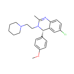 COc1ccc([C@H]2c3cc(Cl)ccc3N=C(C)N2CCN2CCCCC2)cc1 ZINC000072125200
