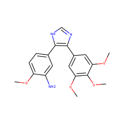 COc1ccc(-c2[nH]cnc2-c2cc(OC)c(OC)c(OC)c2)cc1N ZINC000013473121