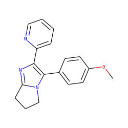 COc1ccc(-c2c(-c3ccccn3)nc3n2CCC3)cc1 ZINC000013472529