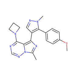 COc1ccc(-c2c(-c3nc(C)n4ncnc(N5CCC5)c34)cnn2C)cc1 ZINC000169697327