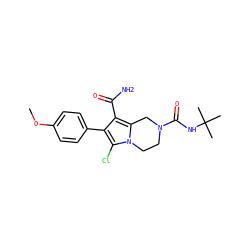COc1ccc(-c2c(C(N)=O)c3n(c2Cl)CCN(C(=O)NC(C)(C)C)C3)cc1 ZINC000112972754