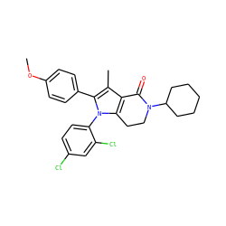 COc1ccc(-c2c(C)c3c(n2-c2ccc(Cl)cc2Cl)CCN(C2CCCCC2)C3=O)cc1 ZINC000028706499