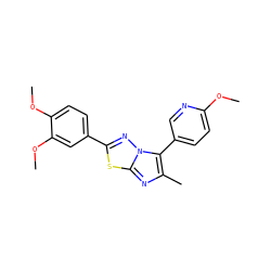 COc1ccc(-c2c(C)nc3sc(-c4ccc(OC)c(OC)c4)nn23)cn1 ZINC000114042170