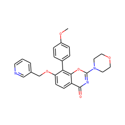 COc1ccc(-c2c(OCc3cccnc3)ccc3c(=O)nc(N4CCOCC4)oc23)cc1 ZINC001772605534