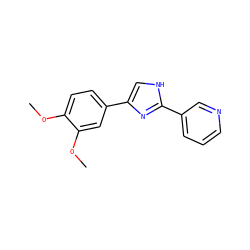 COc1ccc(-c2c[nH]c(-c3cccnc3)n2)cc1OC ZINC000013553757