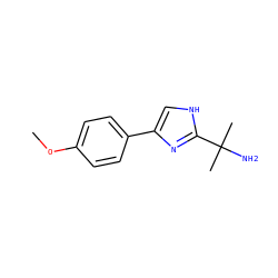 COc1ccc(-c2c[nH]c(C(C)(C)N)n2)cc1 ZINC000084512957