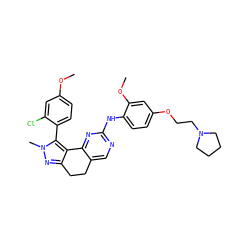 COc1ccc(-c2c3c(nn2C)CCc2cnc(Nc4ccc(OCCN5CCCC5)cc4OC)nc2-3)c(Cl)c1 ZINC000143048355