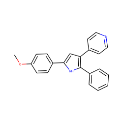 COc1ccc(-c2cc(-c3ccncc3)c(-c3ccccc3)[nH]2)cc1 ZINC000000022119