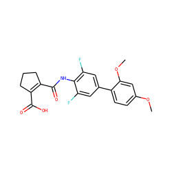 COc1ccc(-c2cc(F)c(NC(=O)C3=C(C(=O)O)CCC3)c(F)c2)c(OC)c1 ZINC000013534074