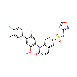 COc1ccc(-c2cc(OC)c(-n3c(=O)ccc4cc(S(=O)(=O)Nc5ccon5)ccc43)cc2F)cc1C ZINC001772609133