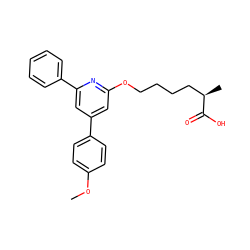 COc1ccc(-c2cc(OCCCC[C@@H](C)C(=O)O)nc(-c3ccccc3)c2)cc1 ZINC000013729717