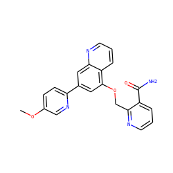 COc1ccc(-c2cc(OCc3ncccc3C(N)=O)c3cccnc3c2)nc1 ZINC000147826004
