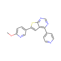 COc1ccc(-c2cc3c(-c4ccncc4)ncnc3s2)cn1 ZINC000473111602