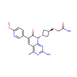 COc1ccc(-c2cc3c(C)nc(N)nc3n([C@H]3C[C@H](OCC(N)=O)C3)c2=O)cn1 ZINC000261175376