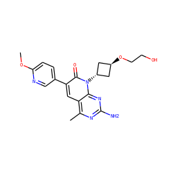 COc1ccc(-c2cc3c(C)nc(N)nc3n([C@H]3C[C@H](OCCO)C3)c2=O)cn1 ZINC000261125659