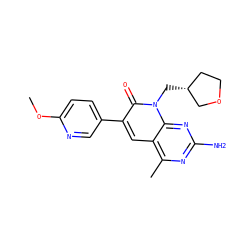COc1ccc(-c2cc3c(C)nc(N)nc3n(C[C@@H]3CCOC3)c2=O)cn1 ZINC000117701593