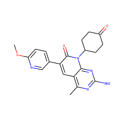 COc1ccc(-c2cc3c(C)nc(N)nc3n(C3CCC(=O)CC3)c2=O)cn1 ZINC000117760826