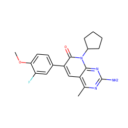 COc1ccc(-c2cc3c(C)nc(N)nc3n(C3CCCC3)c2=O)cc1F ZINC000169700509