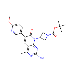 COc1ccc(-c2cc3c(C)nc(N)nc3n(C3CN(C(=O)OC(C)(C)C)C3)c2=O)cn1 ZINC000140674243