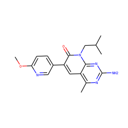 COc1ccc(-c2cc3c(C)nc(N)nc3n(CC(C)C)c2=O)cn1 ZINC000140038667