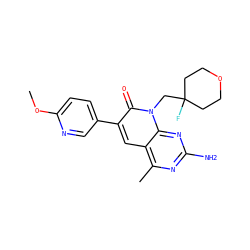 COc1ccc(-c2cc3c(C)nc(N)nc3n(CC3(F)CCOCC3)c2=O)cn1 ZINC000117698700