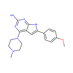 COc1ccc(-c2cc3c(N4CCN(C)CC4)nc(N)nc3[nH]2)cc1 ZINC000095594120