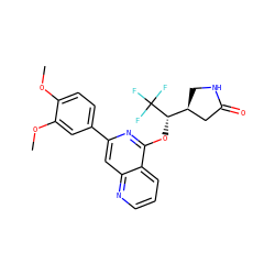 COc1ccc(-c2cc3ncccc3c(O[C@@H]([C@H]3CNC(=O)C3)C(F)(F)F)n2)cc1OC ZINC000141916805