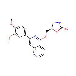 COc1ccc(-c2cc3ncccc3c(OC[C@H]3CNC(=O)O3)n2)cc1OC ZINC000141917279