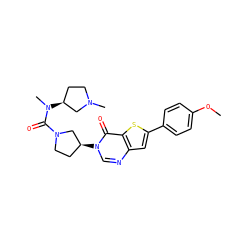 COc1ccc(-c2cc3ncn([C@H]4CCN(C(=O)N(C)[C@H]5CCN(C)C5)C4)c(=O)c3s2)cc1 ZINC000028818542