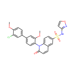 COc1ccc(-c2ccc(-n3c(=O)ccc4cc(S(=O)(=O)Nc5ccon5)ccc43)c(OC)c2)cc1Cl ZINC001772617723