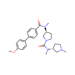 COc1ccc(-c2ccc(C(=O)N(C)[C@H]3CCN(C(=O)N(C)[C@@H]4CCN(C)C4)C3)cc2)cc1 ZINC000028460317