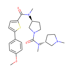 COc1ccc(-c2ccc(C(=O)N(C)[C@H]3CCN(C(=O)N(C)[C@@H]4CCN(C)C4)C3)s2)cc1 ZINC000028459076