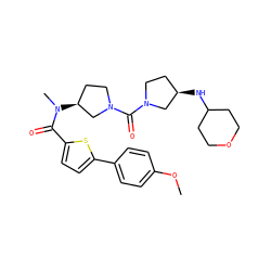 COc1ccc(-c2ccc(C(=O)N(C)[C@H]3CCN(C(=O)N4CC[C@@H](NC5CCOCC5)C4)C3)s2)cc1 ZINC000036351768