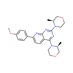 COc1ccc(-c2ccc3c(N4CCOC[C@@H]4C)nc(N4CCOC[C@@H]4C)nc3n2)cc1 ZINC000139405228