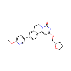 COc1ccc(-c2ccc3c(c2)CCn2c-3cc(OC[C@@H]3CCCO3)nc2=O)cn1 ZINC000209711378
