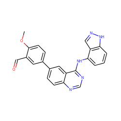 COc1ccc(-c2ccc3ncnc(Nc4cccc5[nH]ncc45)c3c2)cc1C=O ZINC000143182539