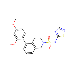 COc1ccc(-c2cccc3c2CCN(S(=O)(=O)Nc2ncns2)C3)c(OC)c1 ZINC000146938879