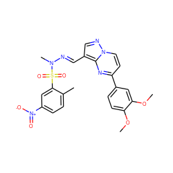 COc1ccc(-c2ccn3ncc(/C=N/N(C)S(=O)(=O)c4cc([N+](=O)[O-])ccc4C)c3n2)cc1OC ZINC000473126510