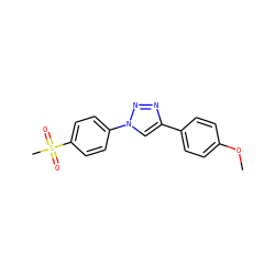 COc1ccc(-c2cn(-c3ccc(S(C)(=O)=O)cc3)nn2)cc1 ZINC000040865766