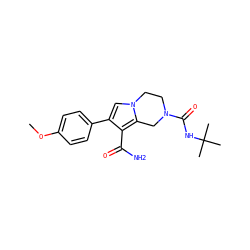 COc1ccc(-c2cn3c(c2C(N)=O)CN(C(=O)NC(C)(C)C)CC3)cc1 ZINC000112974000