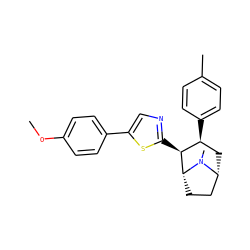 COc1ccc(-c2cnc([C@H]3[C@@H](c4ccc(C)cc4)C[C@@H]4CC[C@H]3N4C)s2)cc1 ZINC000014978624