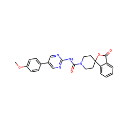 COc1ccc(-c2cnc(NC(=O)N3CCC4(CC3)OC(=O)c3ccccc34)nc2)cc1 ZINC000040954015