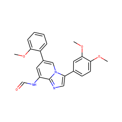 COc1ccc(-c2cnc3c(NC=O)cc(-c4ccccc4OC)cn23)cc1OC ZINC000061907165