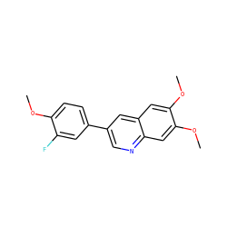 COc1ccc(-c2cnc3cc(OC)c(OC)cc3c2)cc1F ZINC000000008077
