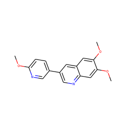 COc1ccc(-c2cnc3cc(OC)c(OC)cc3c2)cn1 ZINC000013737706