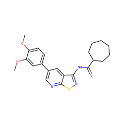 COc1ccc(-c2cnc3snc(NC(=O)C4CCCCCC4)c3c2)cc1OC ZINC000299821364