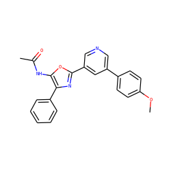 COc1ccc(-c2cncc(-c3nc(-c4ccccc4)c(NC(C)=O)o3)c2)cc1 ZINC000013538101