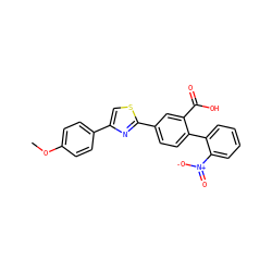 COc1ccc(-c2csc(-c3ccc(-c4ccccc4[N+](=O)[O-])c(C(=O)O)c3)n2)cc1 ZINC000205017459